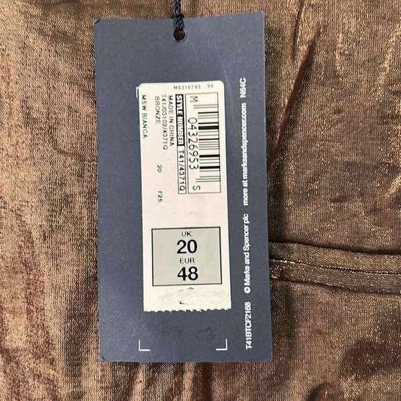 M&S collection brown shiny boxy top tshirt NWT - Picture 3 of 9